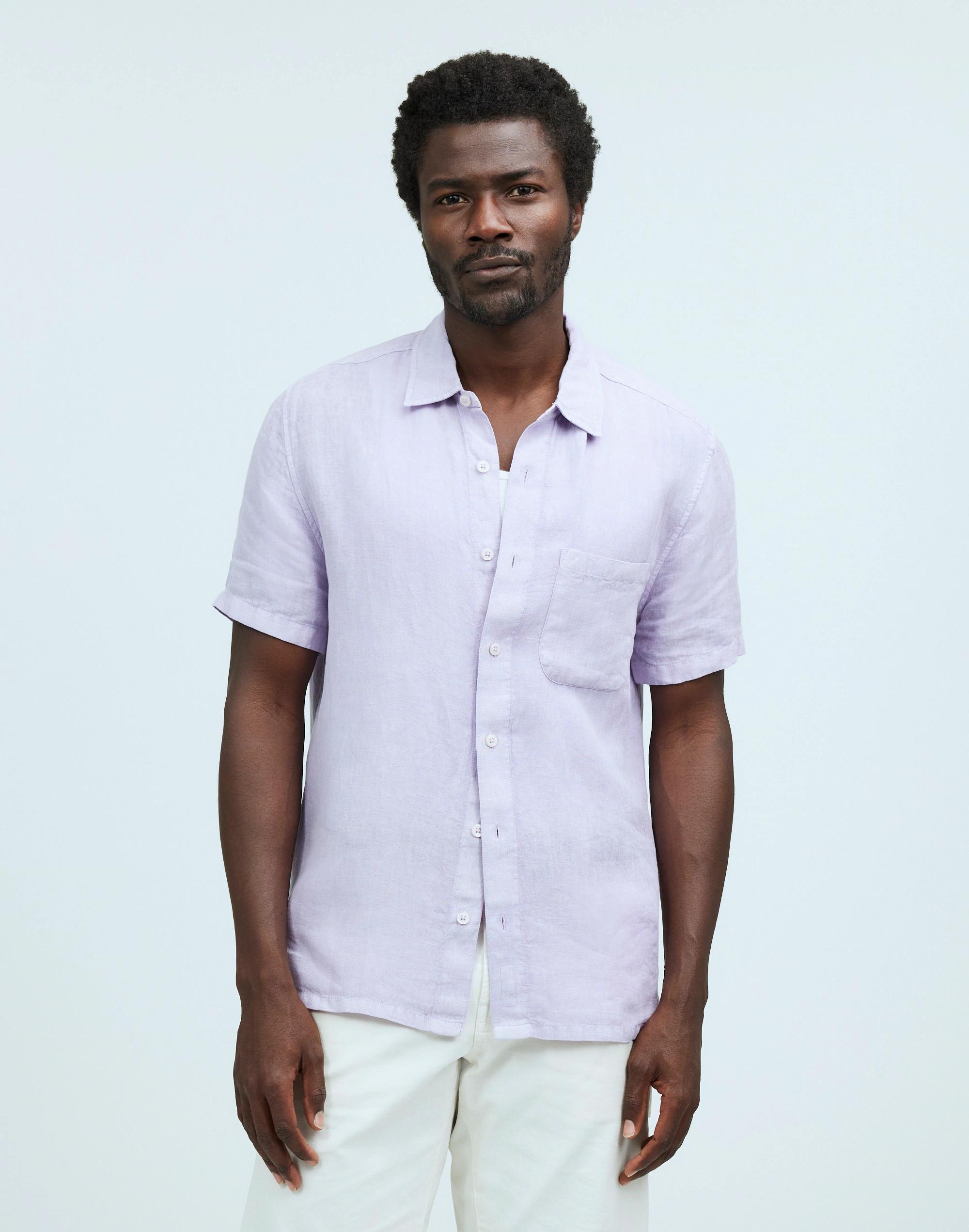 Easy Short-Sleeve Shirt in Linen Product Image