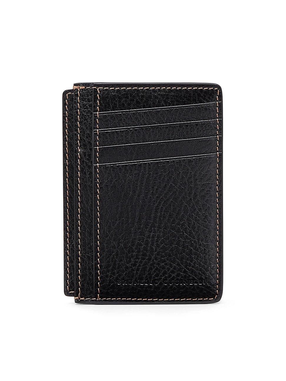 Mens Grained Calfskin Slim Card Holder Product Image