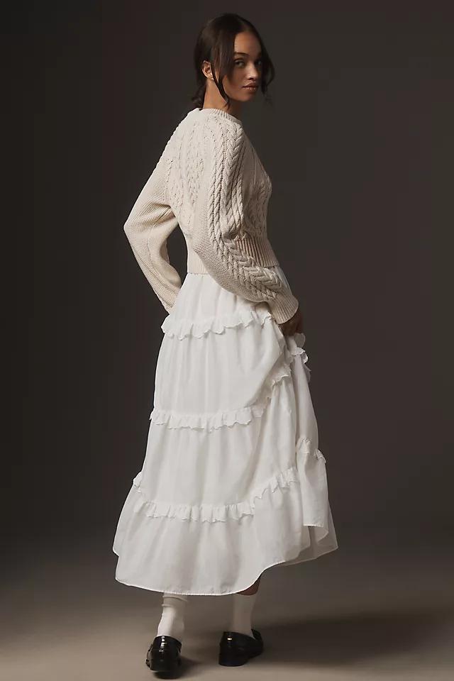 By Anthropologie Twofer Sweater Tiered Dress Product Image