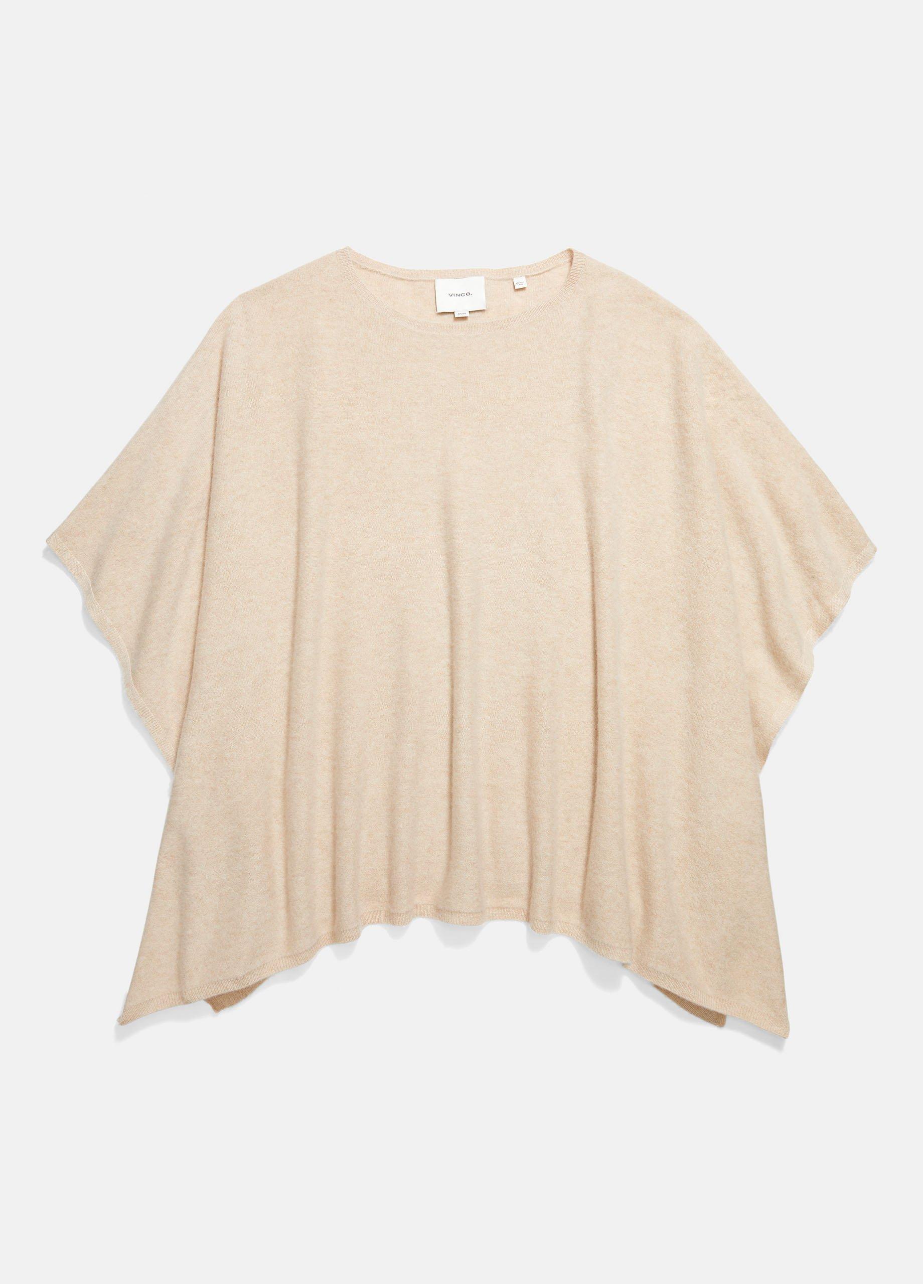 Reverse-Jersey Cashmere Boat-Neck Poncho Product Image