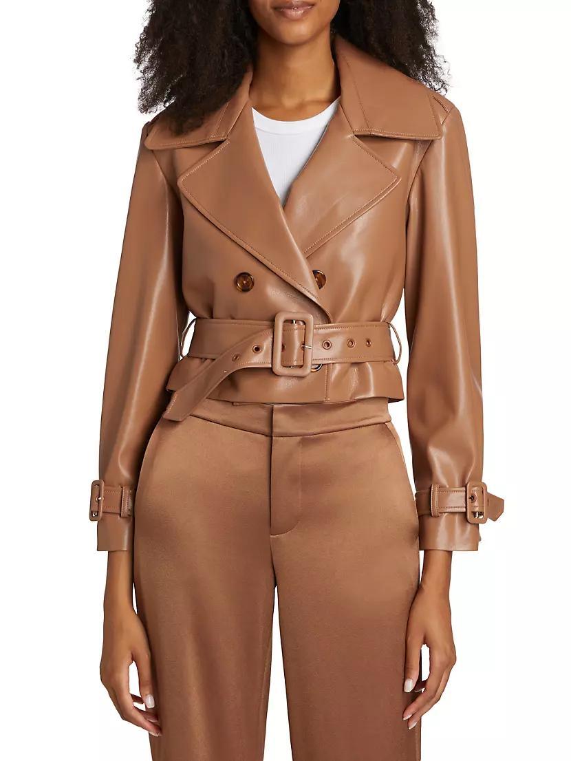 Keith Faux Leather Crop Trench Coat Product Image