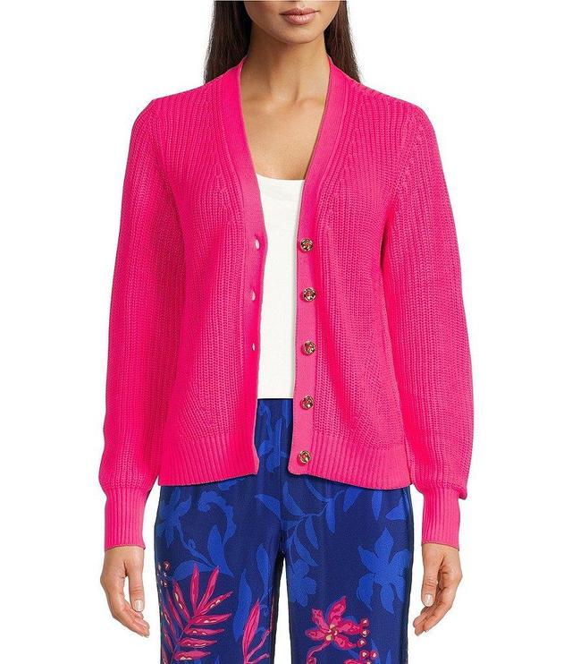 Lilly Pulitzer Bristow Knit V-Neck Long Sleeve Button Front Cardigan Product Image