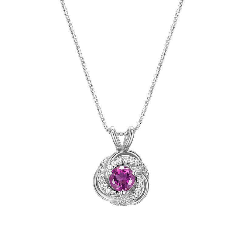 Paj Lab Created Love Knot Pendant Necklace In Rhodium Sterling Silver Product Image