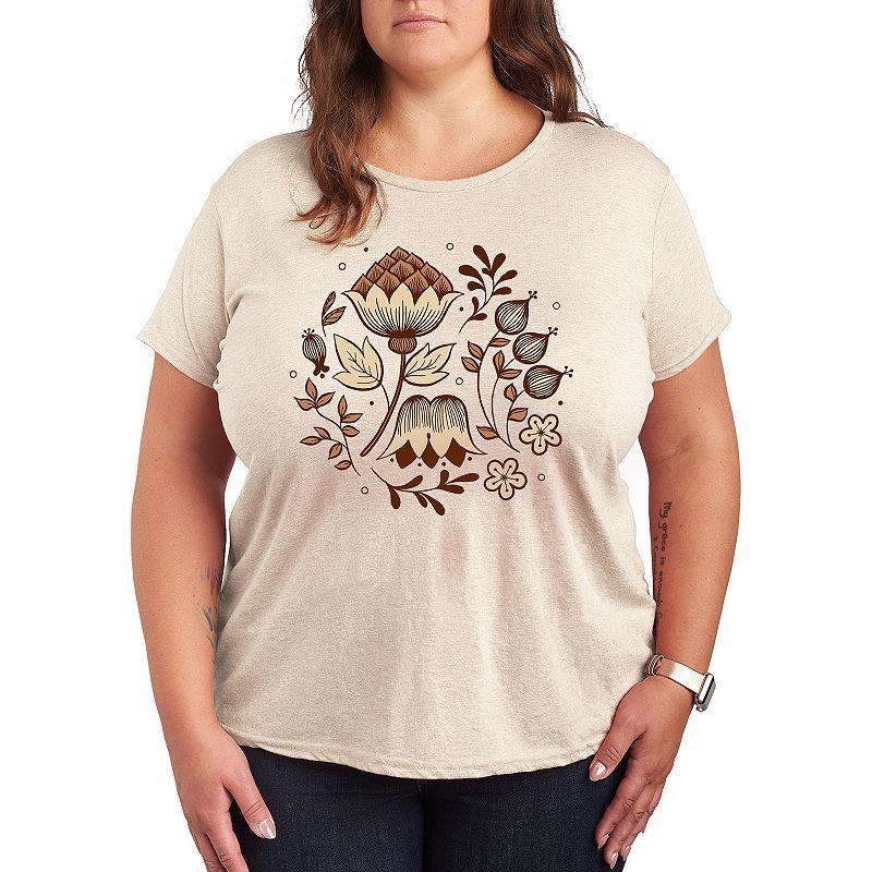 Plus Dutch Flowers Graphic Tee, Womens Product Image