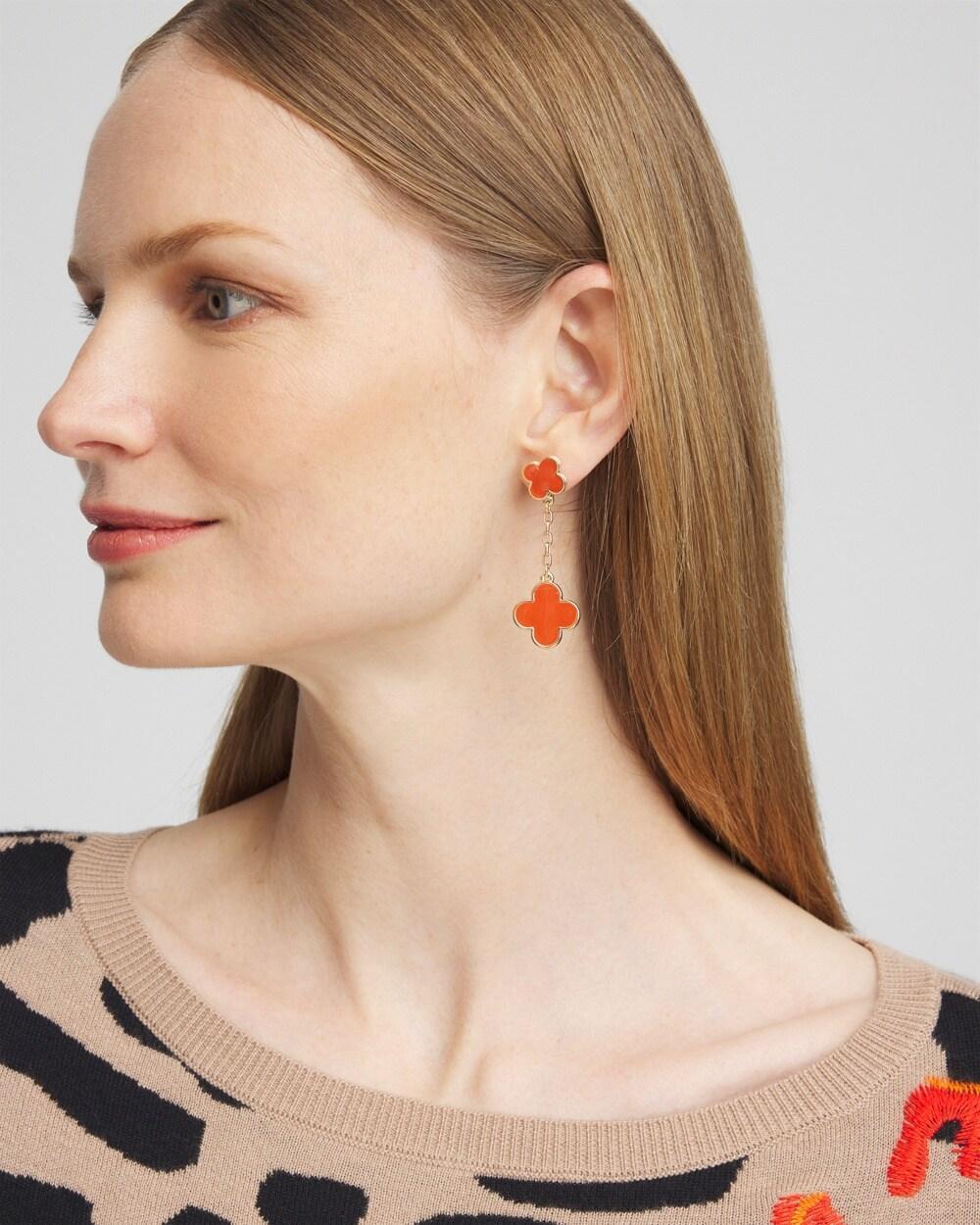 No Droop™ Orange Convertible Reversible Stud Earrings Product Image