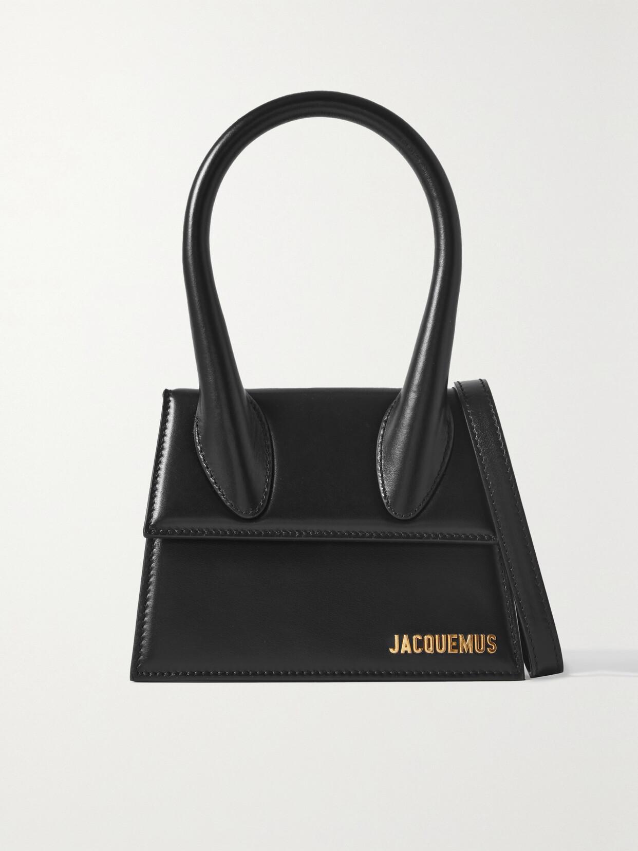 JACQUEMUS Le Chiquito Moyen Mini Leather Tote In Black Product Image