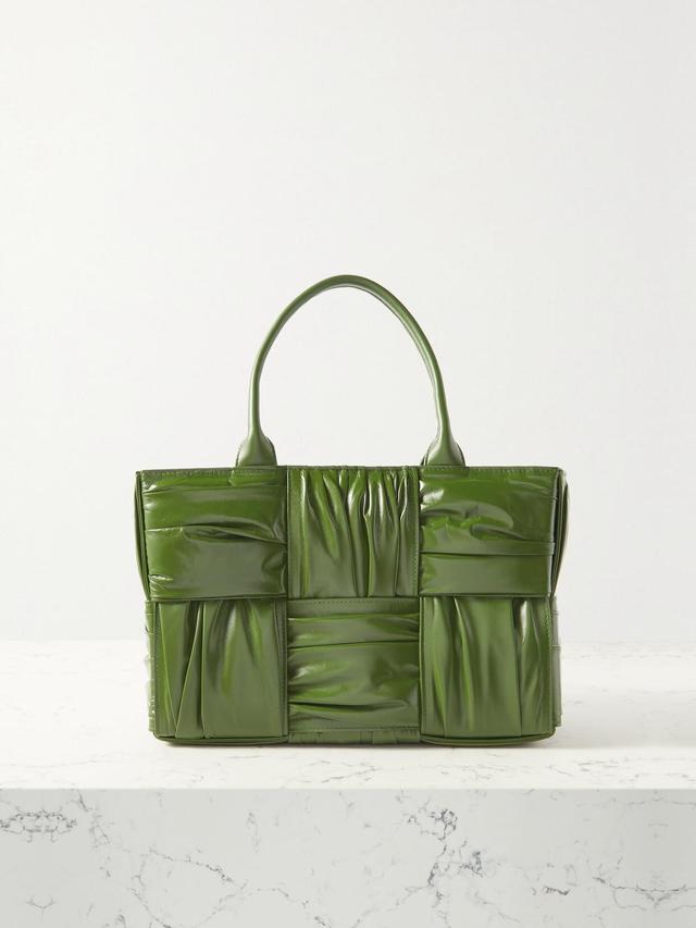 BOTTEGA VENETA Arco Small Gathered Intrecciato Leather Tote In Avocado Product Image