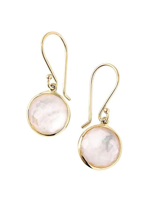 Womens Lollipop 18K Yellow Gold & Mother-Of-Pearl Doublet Mini Drop Earrings Product Image