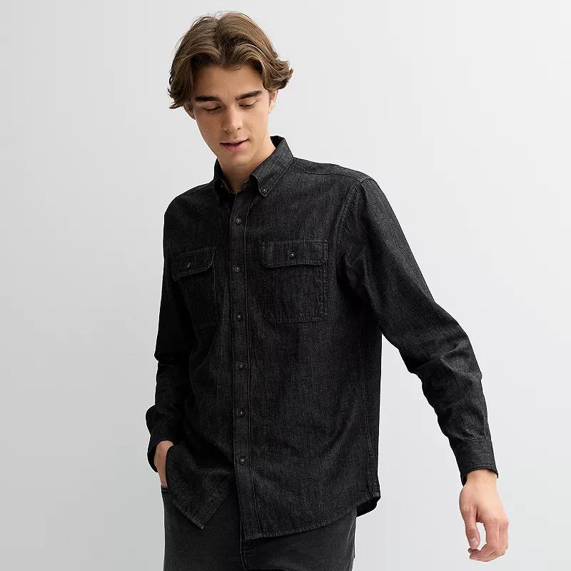 Mens Sonoma Goods For Life Utility Denim Shirt Product Image