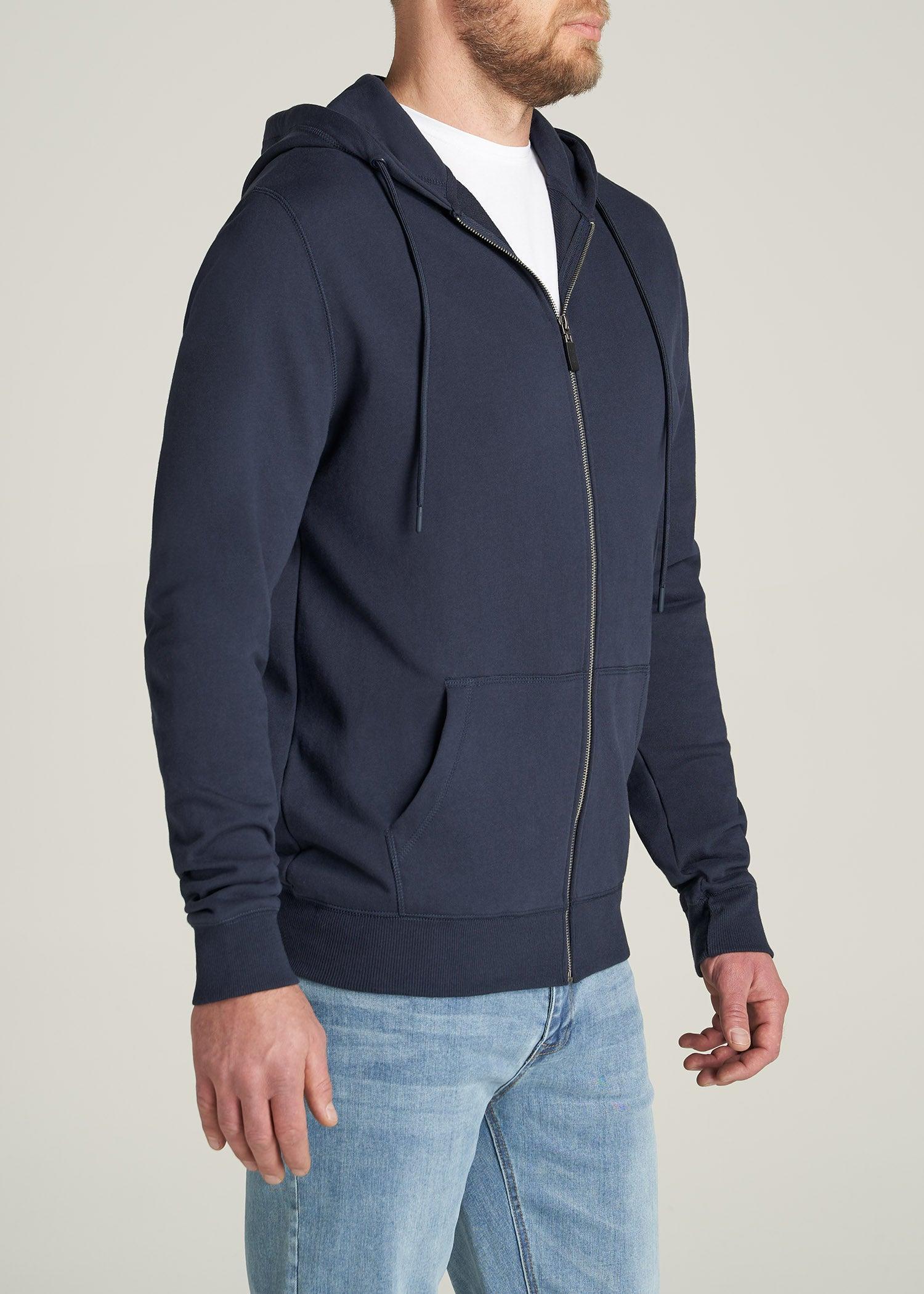 Wearever French Terry Full-Zip Men's Tall Hoodie in Navy Male Product Image