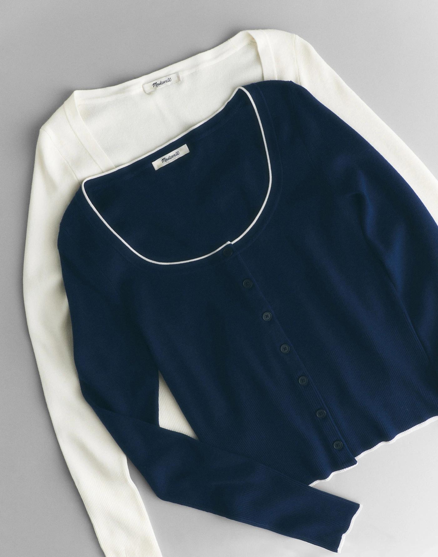 The Signature Knit Scoopneck Cardigan Product Image