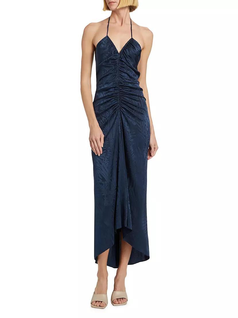 Aldana Embossed Halter Midi-Dress Product Image