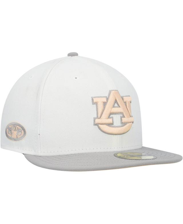 Mens New Era White Auburn Tigers Neutral Apricot 59FIFTY Fitted Hat - White Product Image