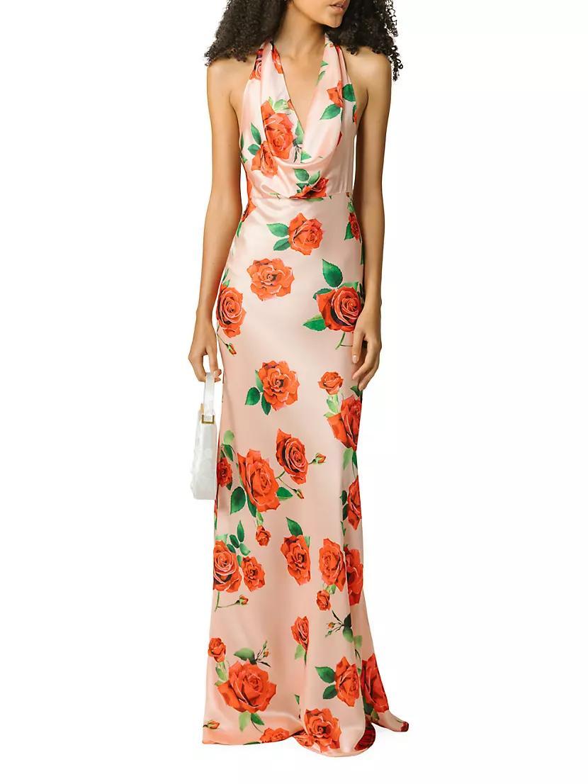 Presley Floral Cowl-Neck Gown Product Image