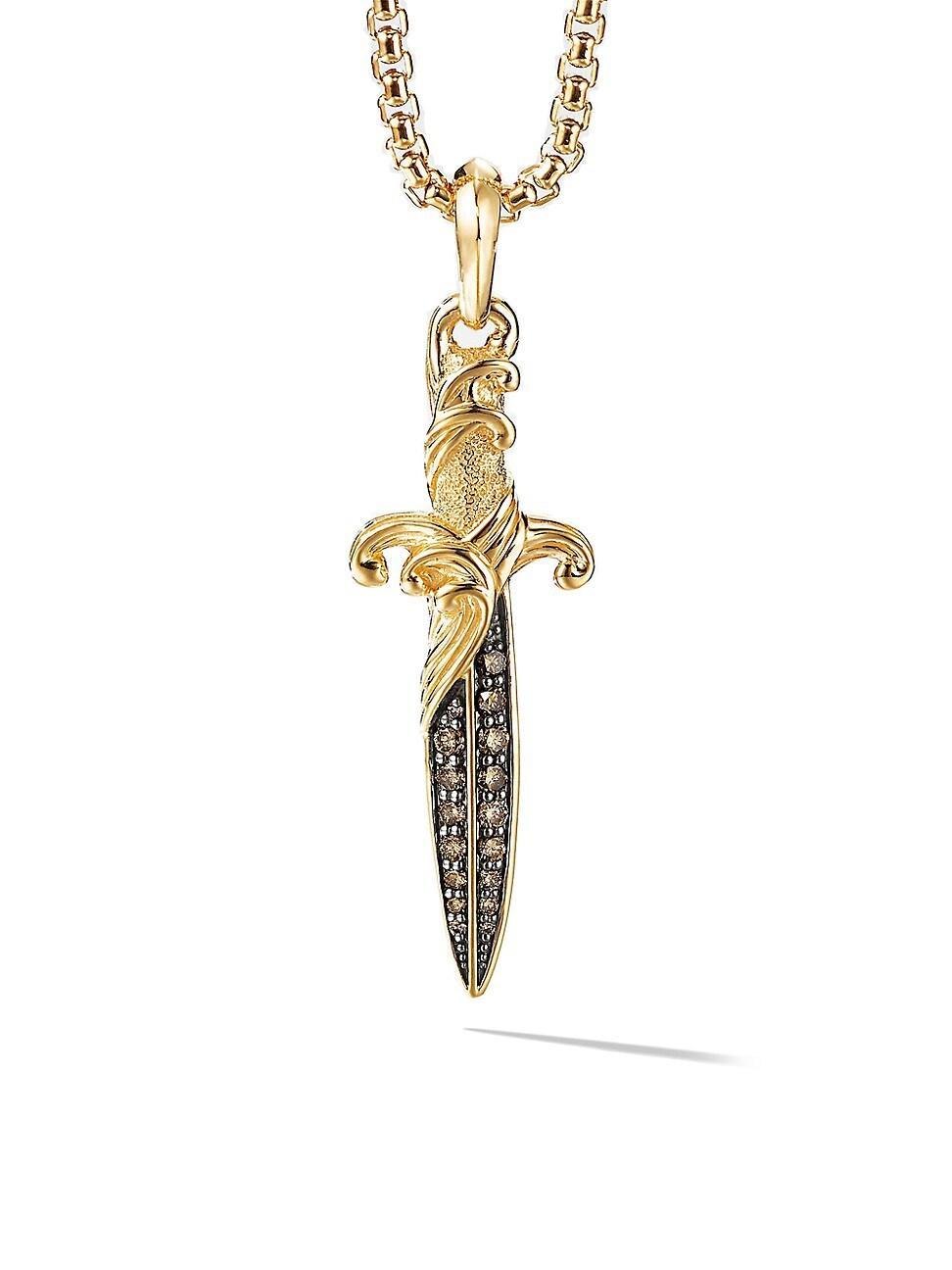 David Yurman 18K Yellow Gold Cognac Diamond Dagger Amulet Pendant Product Image