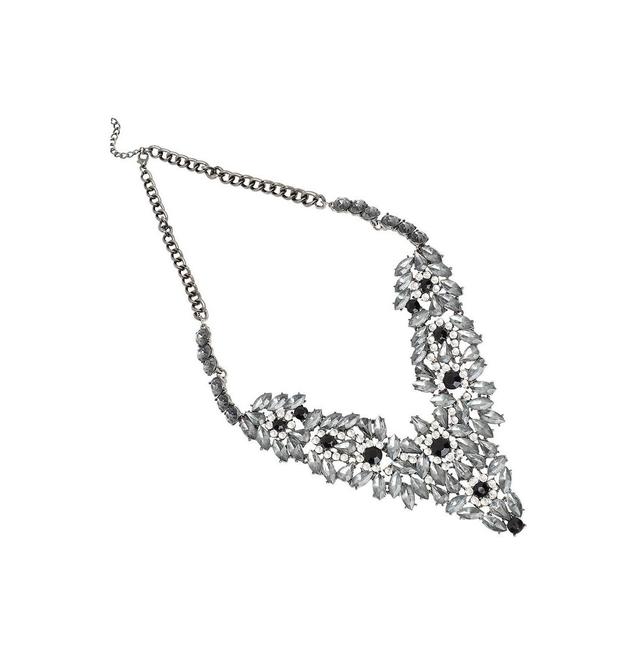 Sohi Womens Foliage Crystal Statement Necklace Product Image