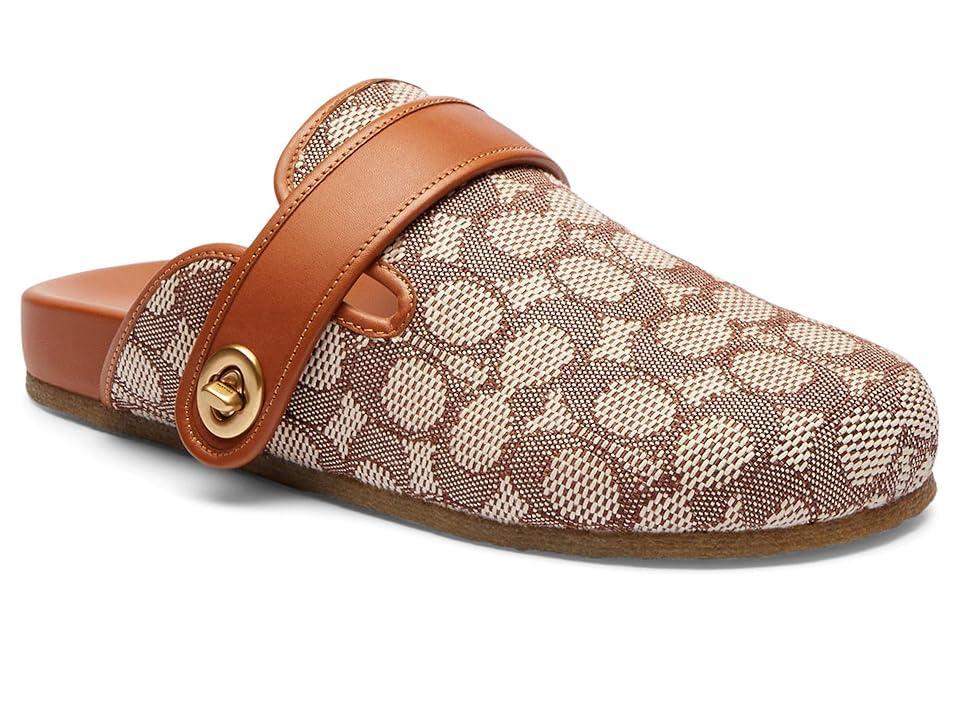 COACH Blake Clogs In Signature Textile Jacquard (Cocoa/Burnished Amber) Women's Slippers Product Image