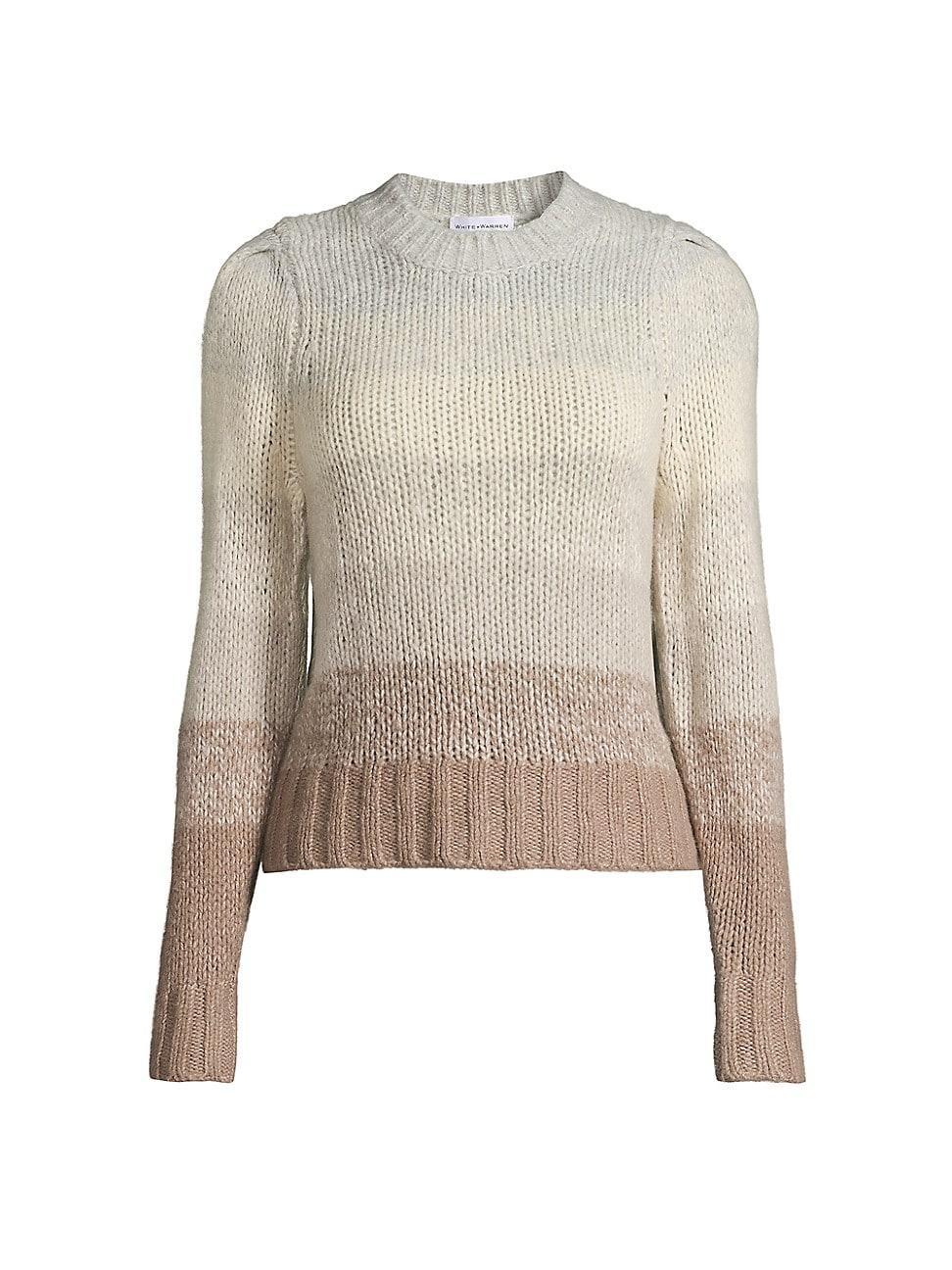 Womens Ombr-Striped Crewneck Sweater Product Image