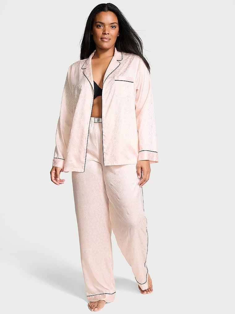 Glazed Satin Dew Drop Long Pajama Set Product Image