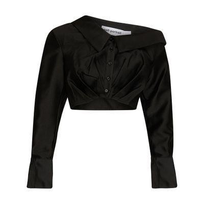 Taffeta Top In Black Product Image