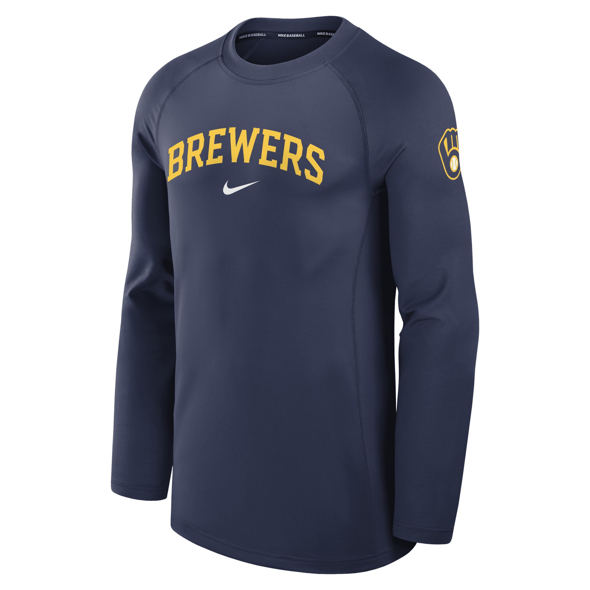 Milwaukee Brewers Authentic Collection Game Time Nike Men's Dri-FIT MLB Long-Sleeve T-Shirt Product Image