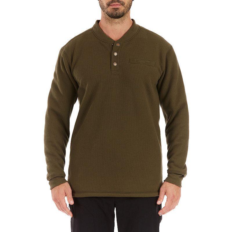 Mens Smiths Workwear Regular-Fit Sherpa Bonded Thermal Henley Pullover Product Image