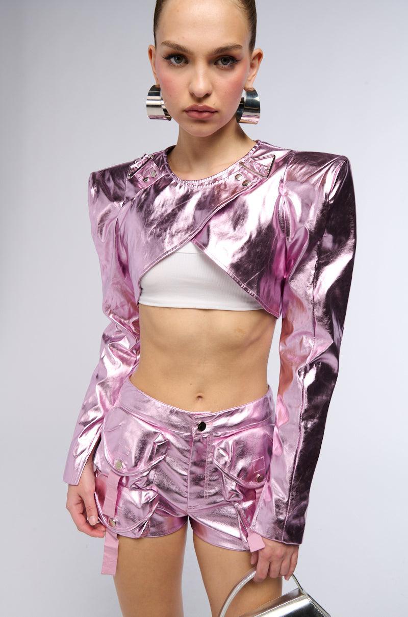 GALACTICA FESTIVAL METALLIC FAUX LEATHER BOLERO Product Image