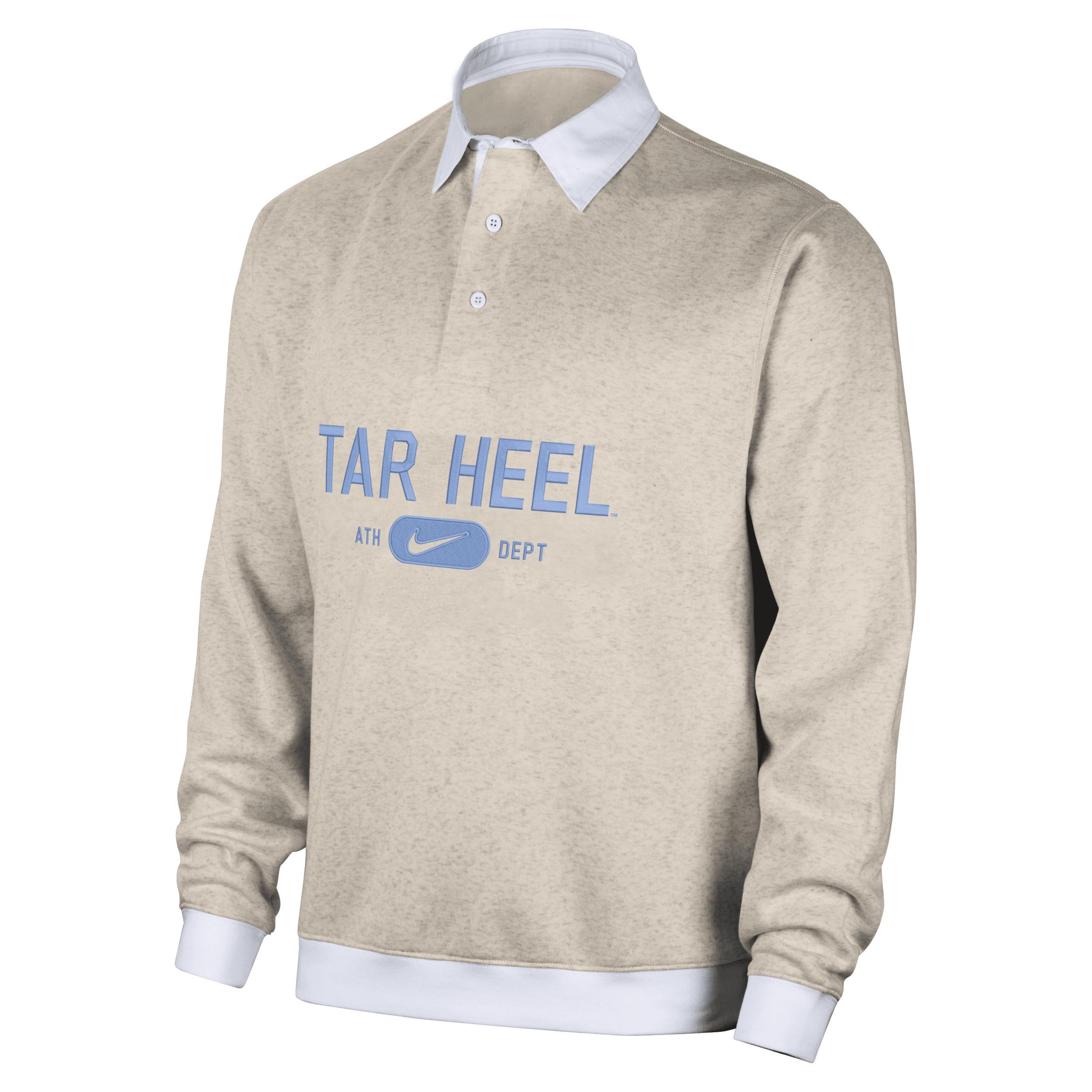 UNC Club Fleece Nike Men's College Long-Sleeve Polo Product Image