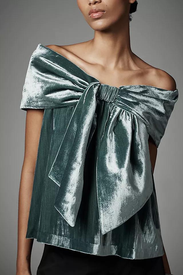 Mare Mare Velvet Off-The-Shoulder Bow Top Product Image