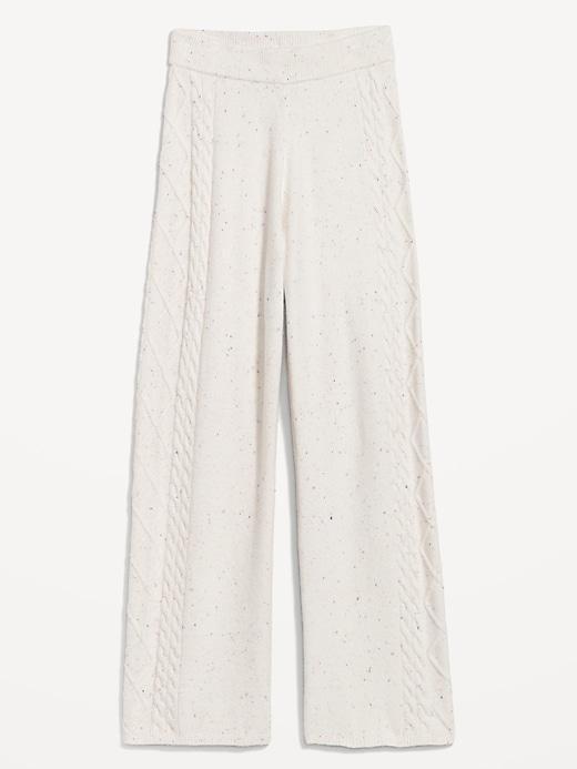 SoSoft Cable-Knit Wide-Leg Sweater Pants Product Image