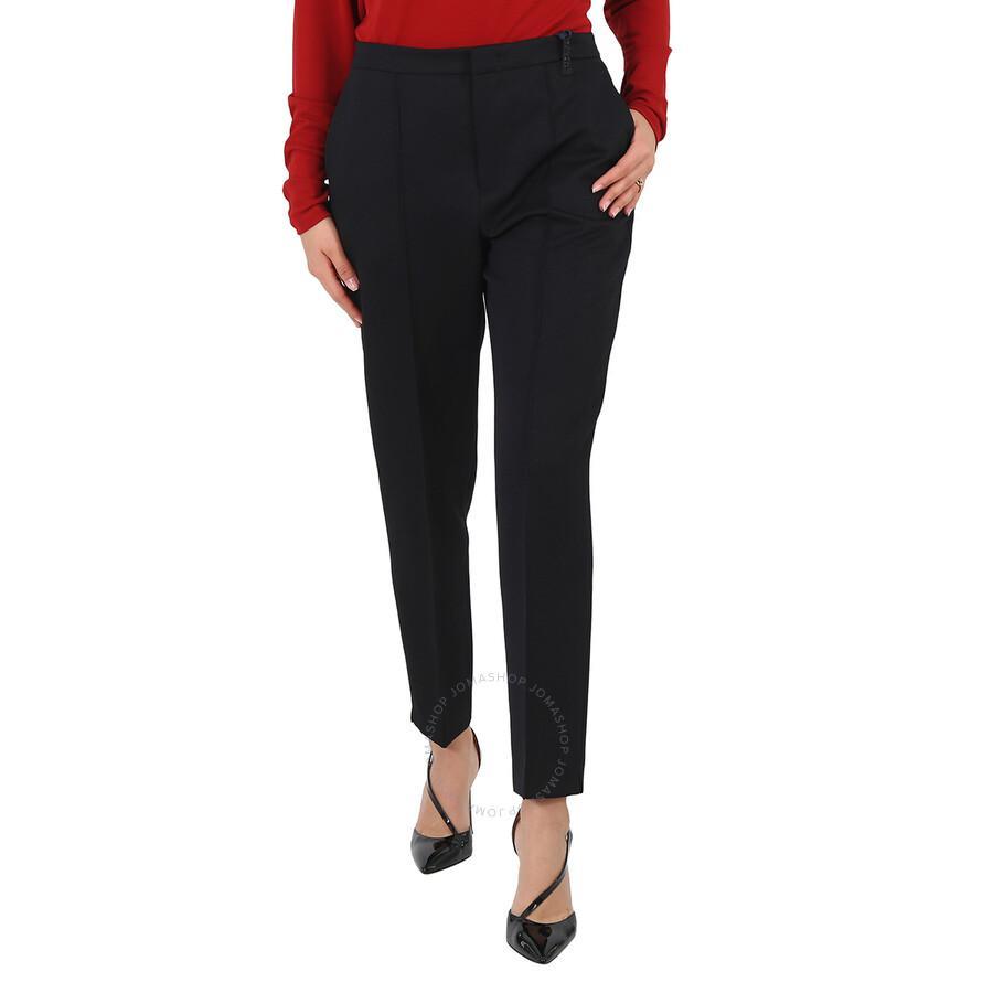 MONCLER Ladies Black Straight Leg Canvas Trousers Product Image