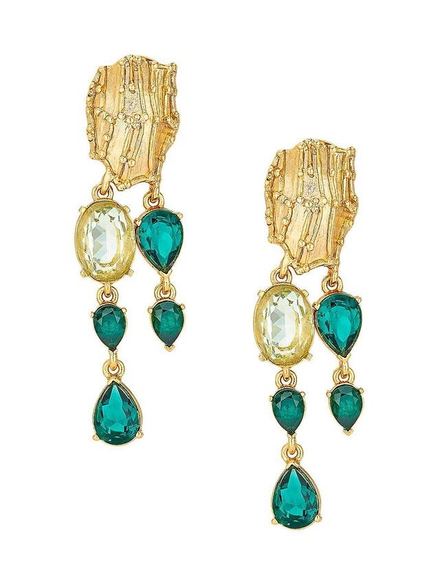 Womens Goldtone & Glass Crystal Clip-On Chandelier Earrings Product Image