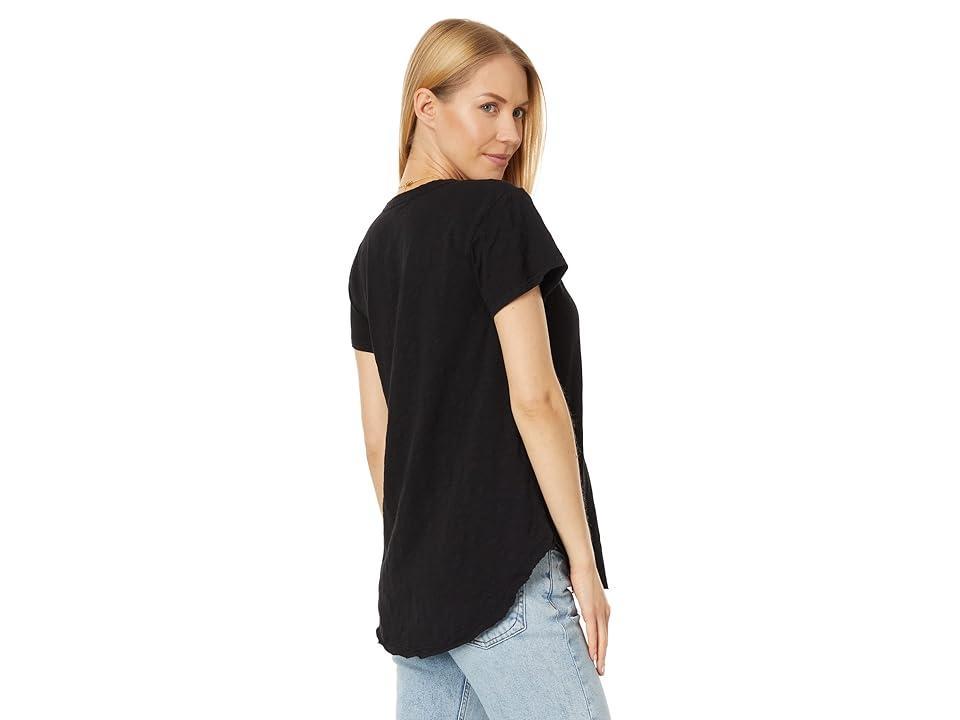 Mod-o-doc Slub Jersey V-Neck Tee with Curve Hem Women's Clothing Product Image