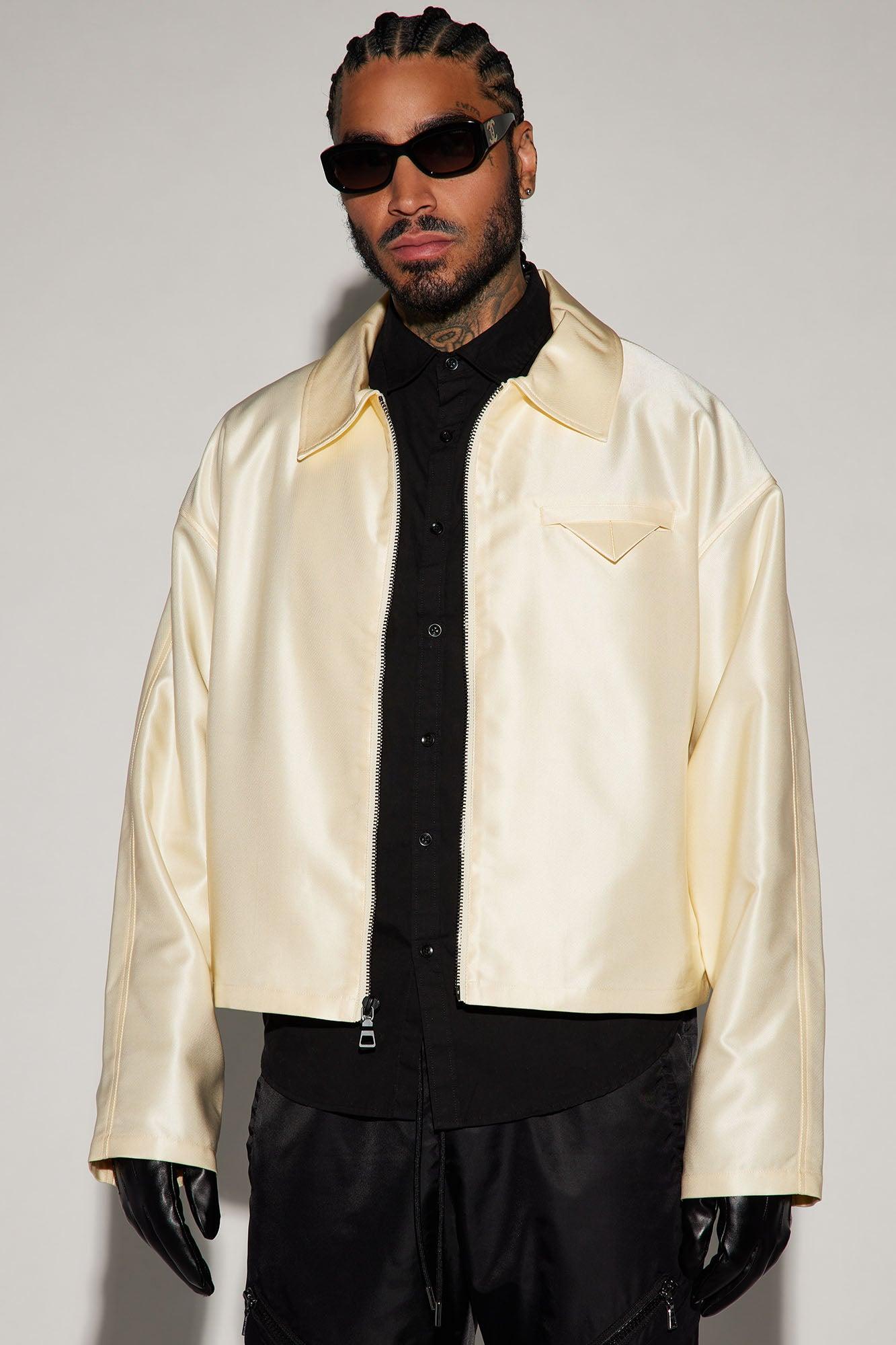 U Get Me Satin Cropped Jacket - Cream Product Image