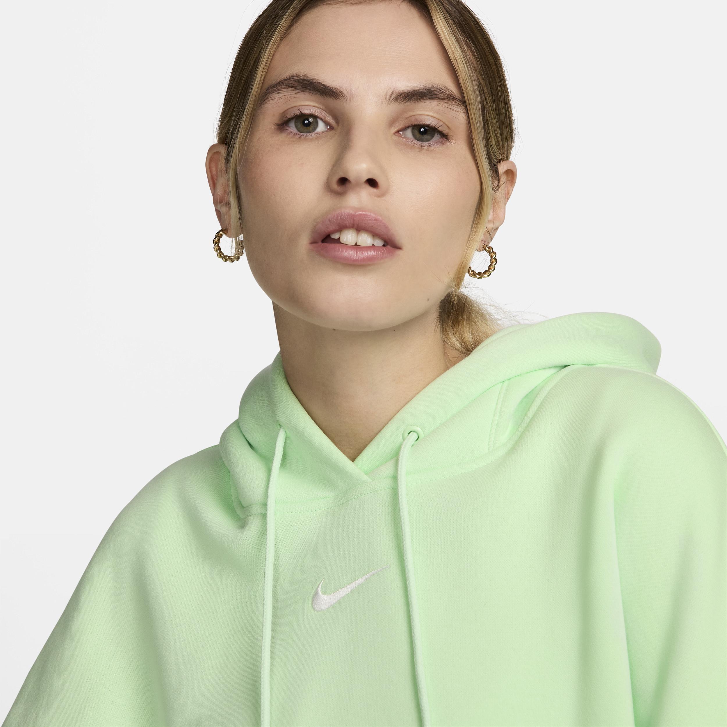 Nike Womens Nike PHNX Fleece OS Pullover Hoodie - Womens Vapor Green/Sail Product Image