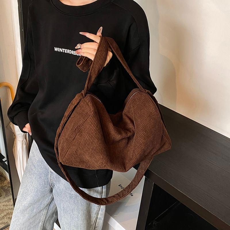 Plain Corduroy Shoulder Bag Product Image