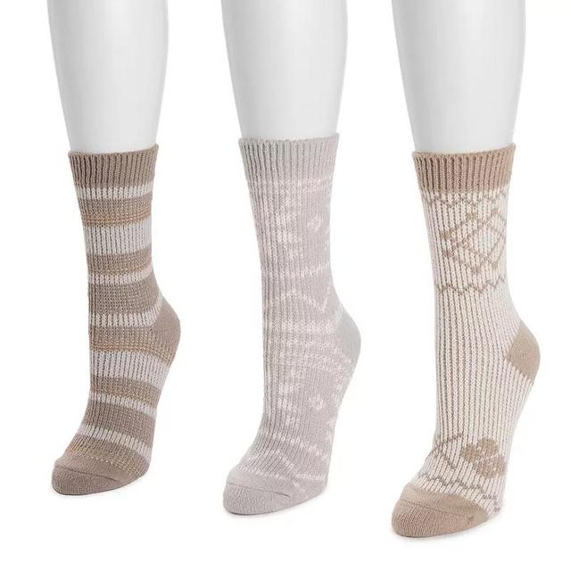 Womens MUK LUKS 3-Pack Double Knit Boot Socks Product Image