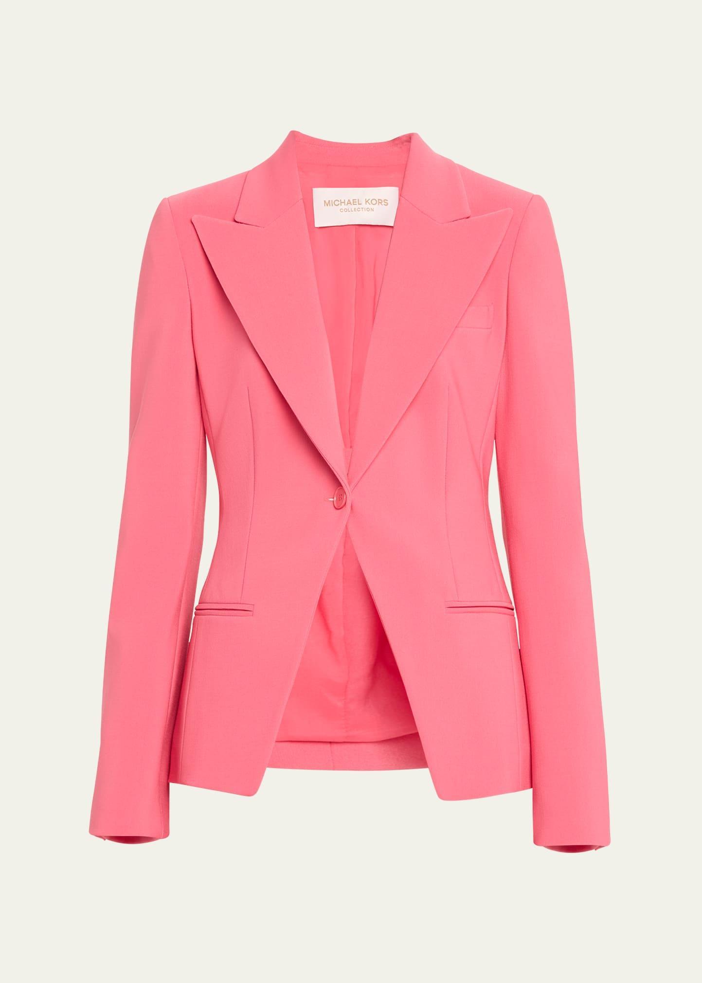 Womens Peak Lapel Wool-Blend Jacket Product Image