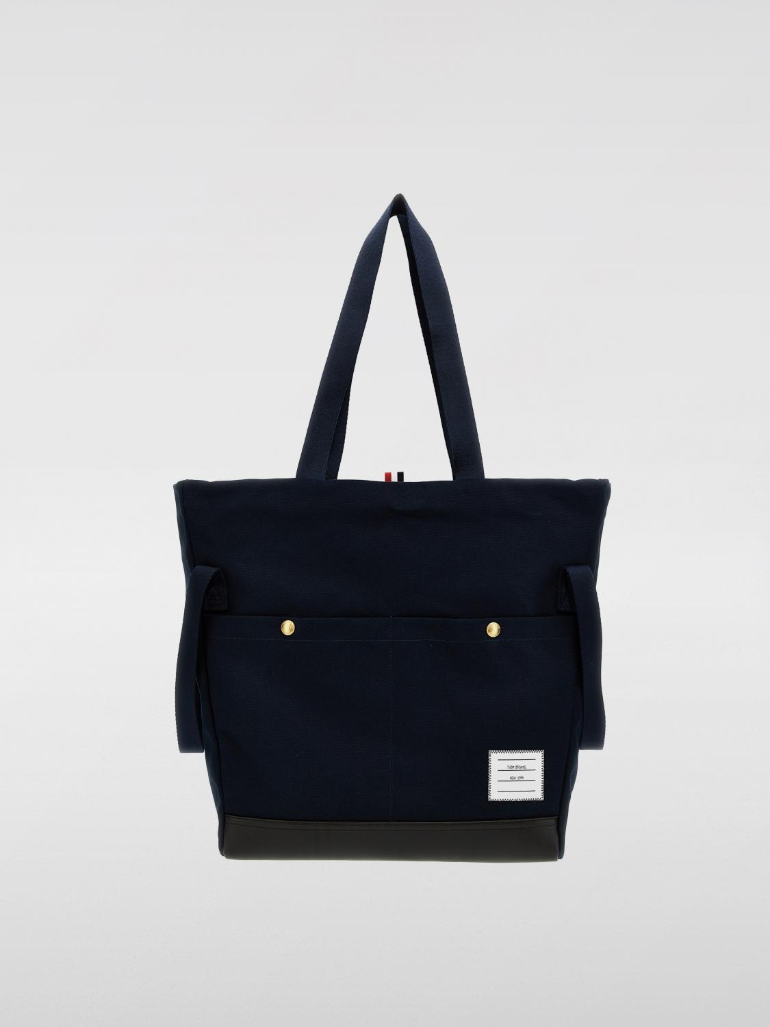 Snap Pocket Shopping Bag In Blue Product Image