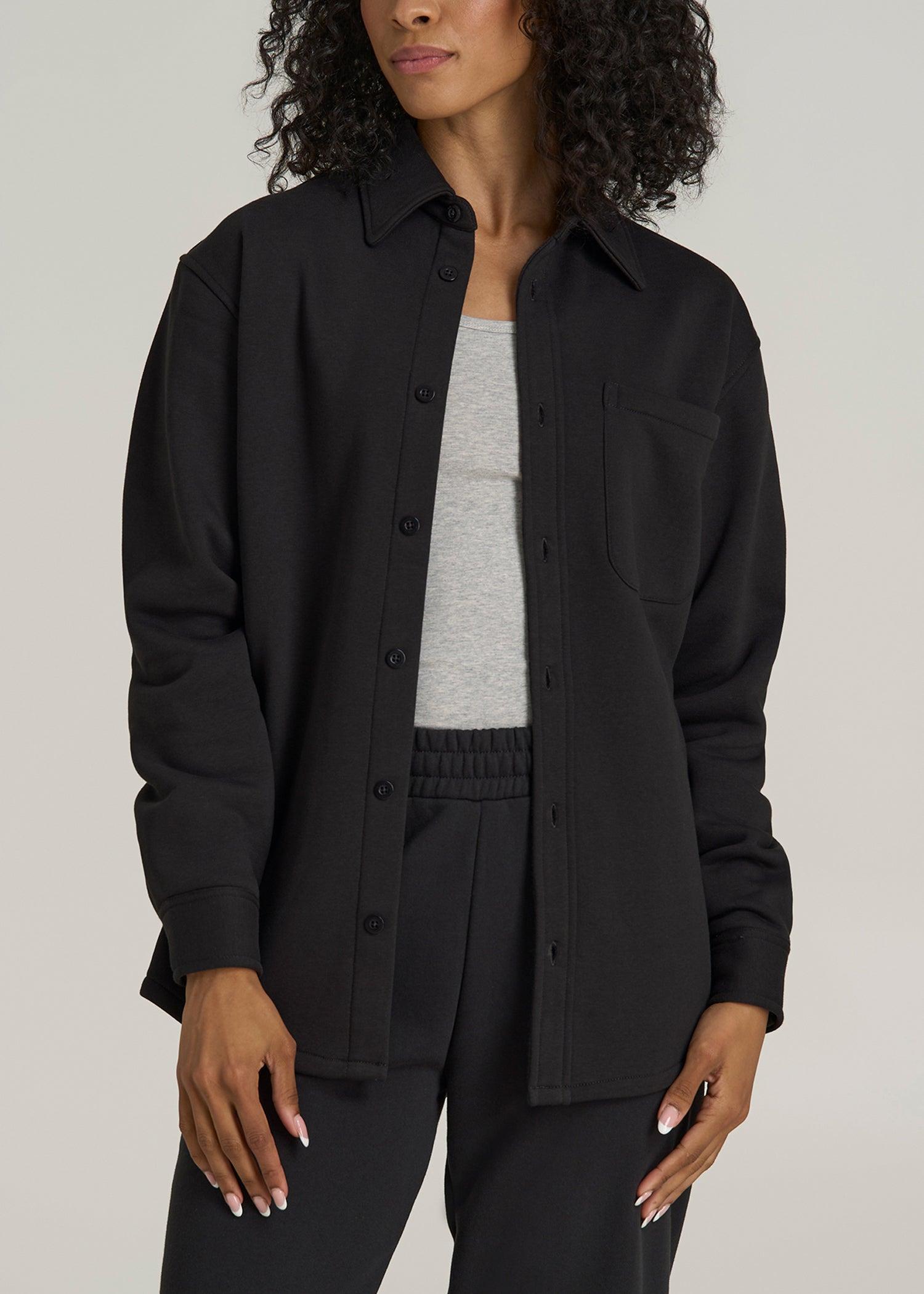 Wearever 2.0 Fleece Women's Tall Shacket in Graphite Black Product Image