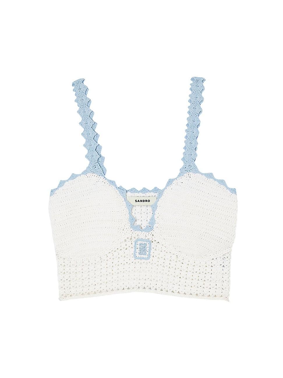 Womens Crochet Crop Top Product Image