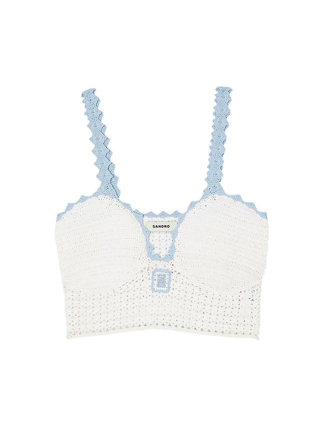 Womens Crochet Crop Top Product Image