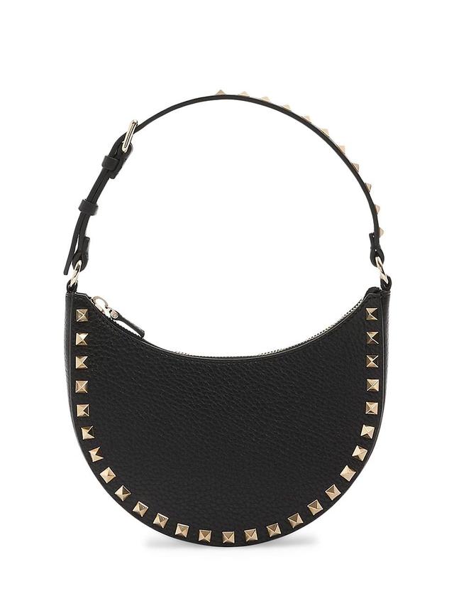 Womens Mini Rockstud Hobo Bag in Grainy Calfskin Product Image