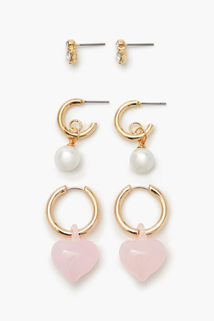 Faux Pearl Stud & Hoop Earring Set | Forever 21 Product Image