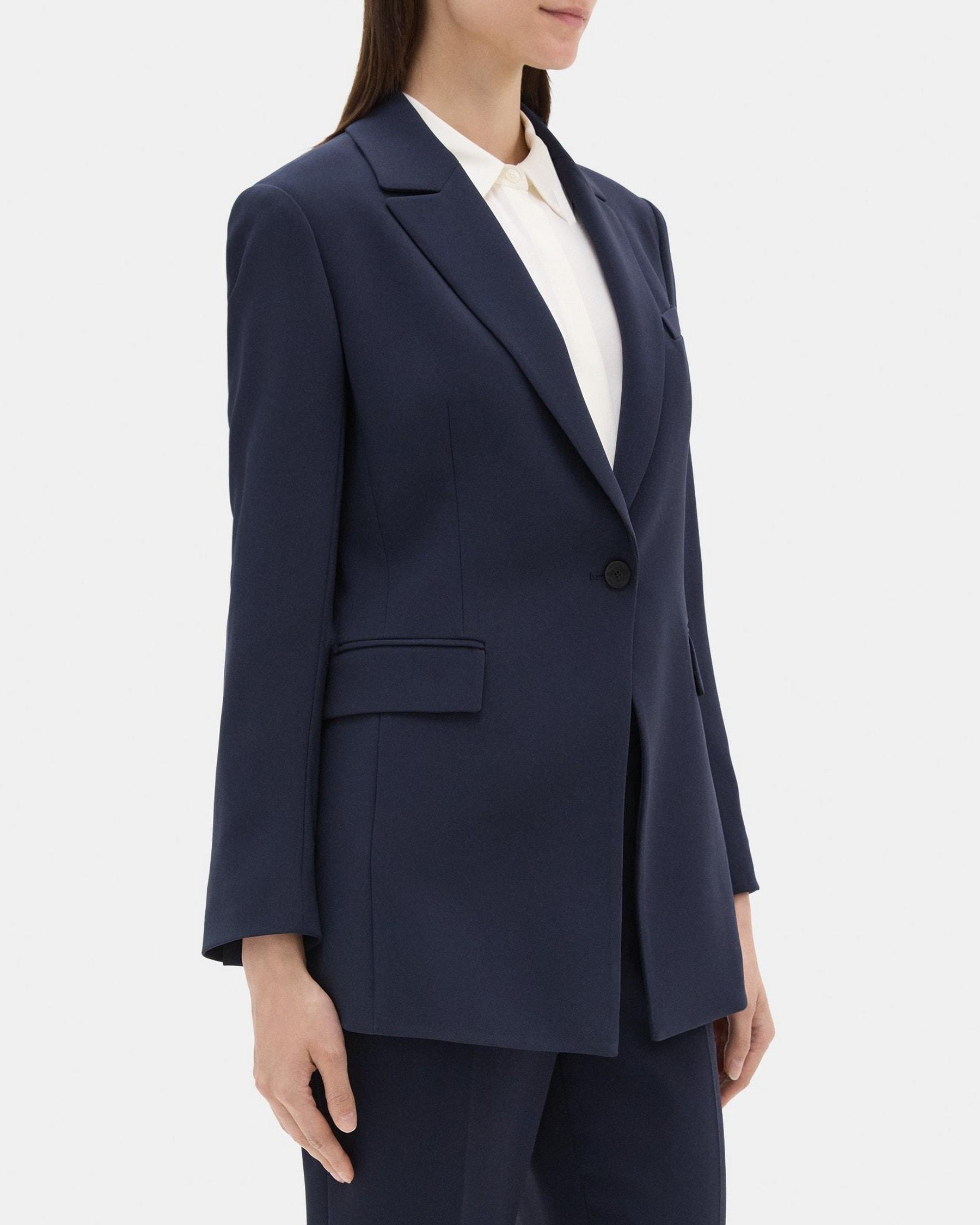 Single-Breasted Blazer in Crepe Product Image