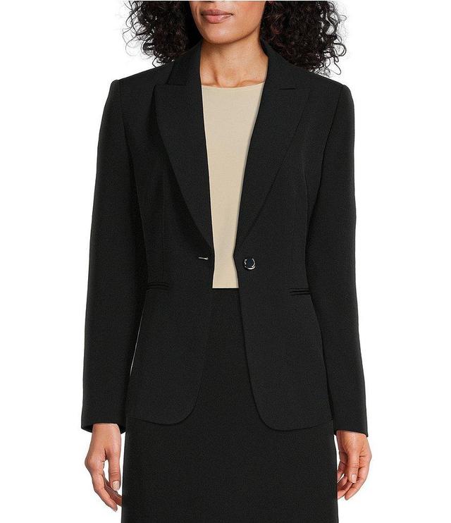 Preston & York Alyssa Notch Lapel Long Sleeve One Button Crepe Blazer Product Image