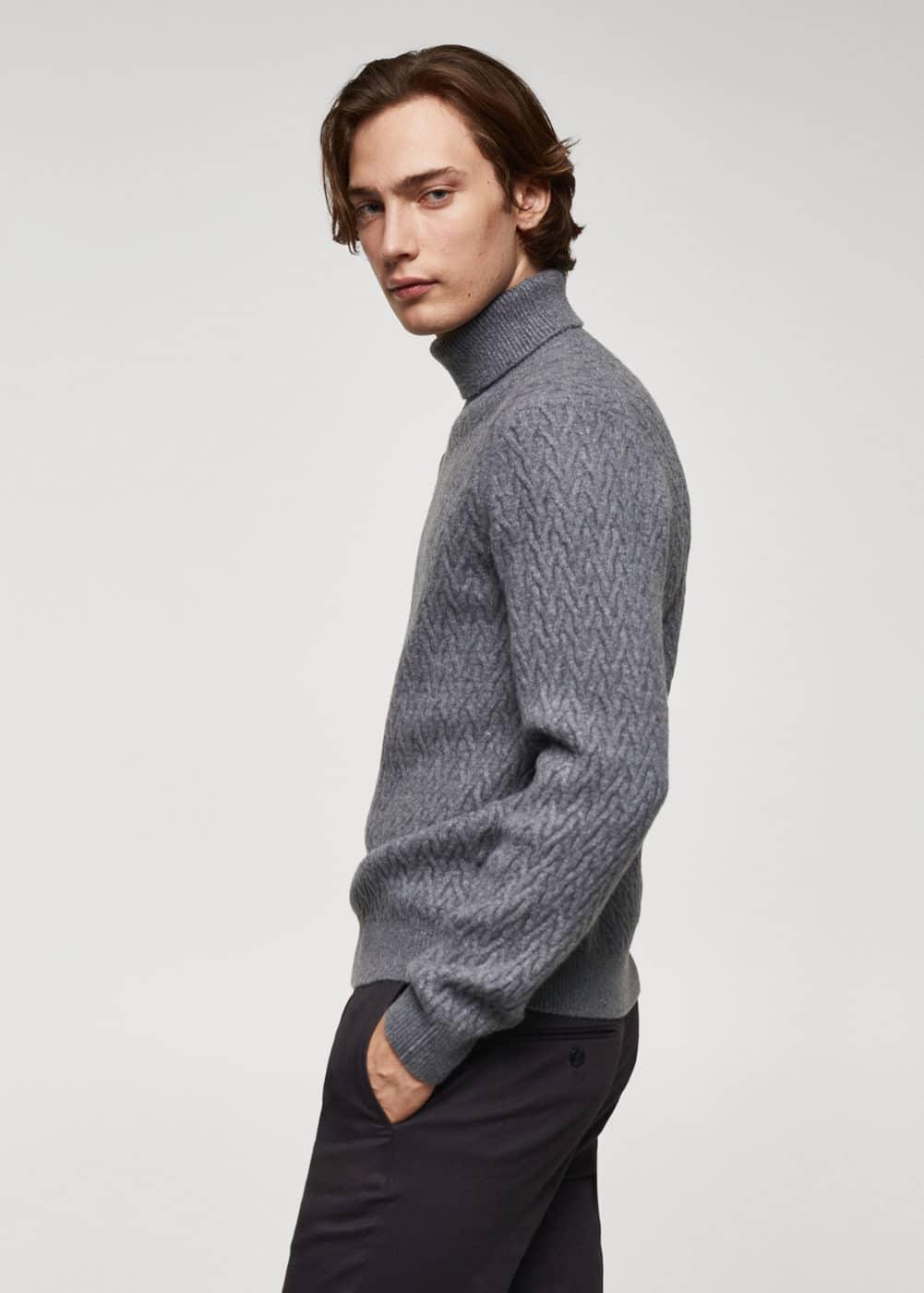 Braided turtleneck sweater - Men | MANGO USA Product Image