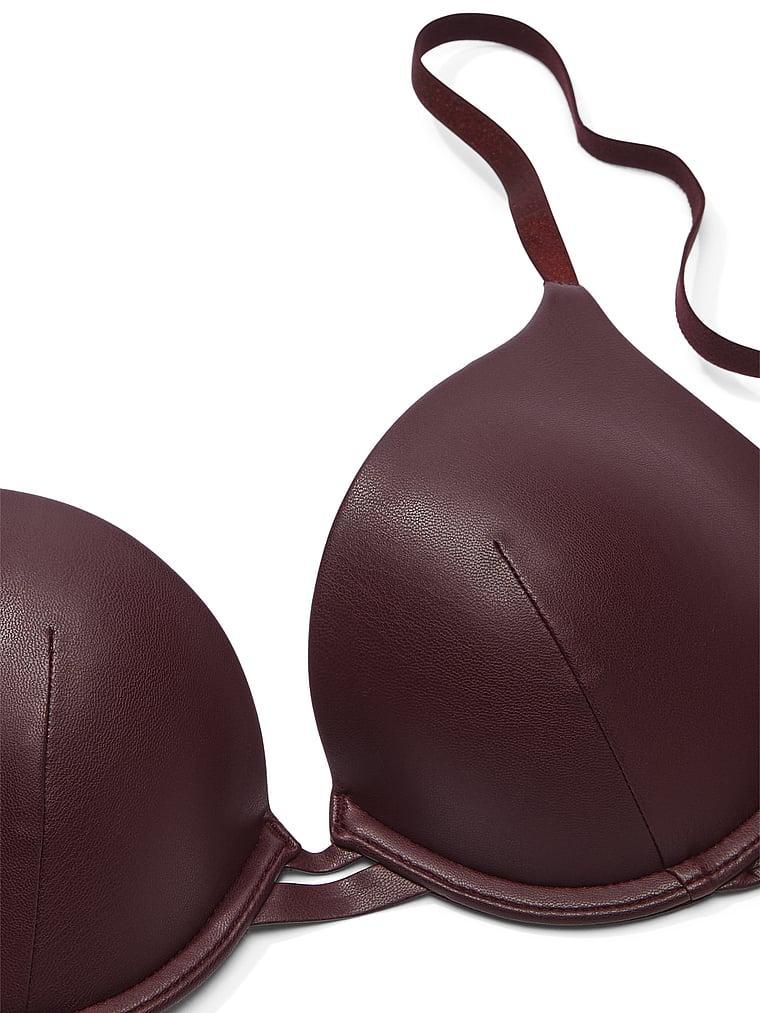 Faux Leather Push-Up Bra Product Image