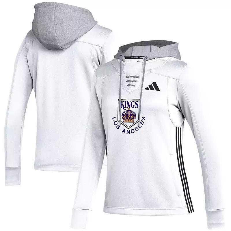 Womens adidas White Los Angeles Kings Refresh Skate Lace AEROREADY Pullover Hoodie product image