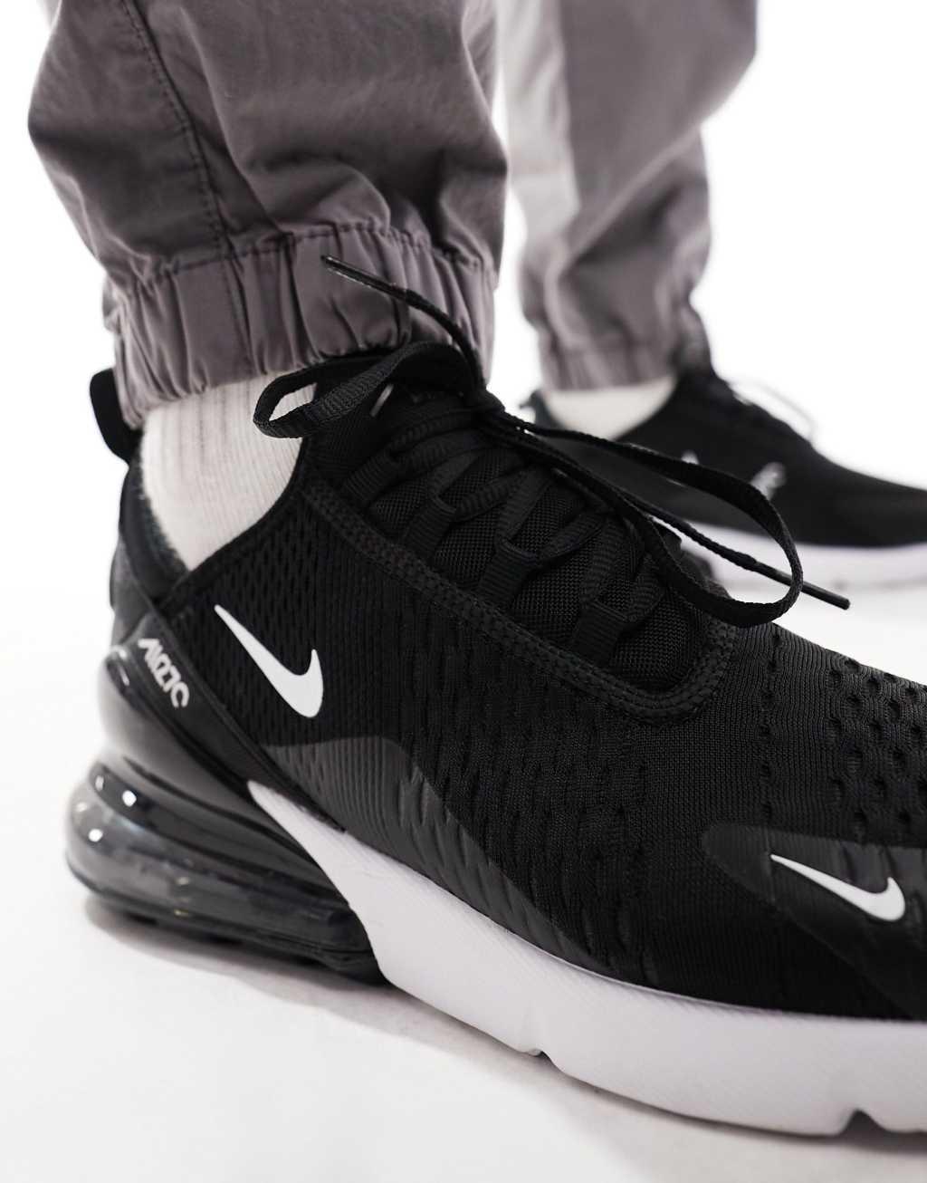 Nike Air Max 270 sneakers in black and white Product Image